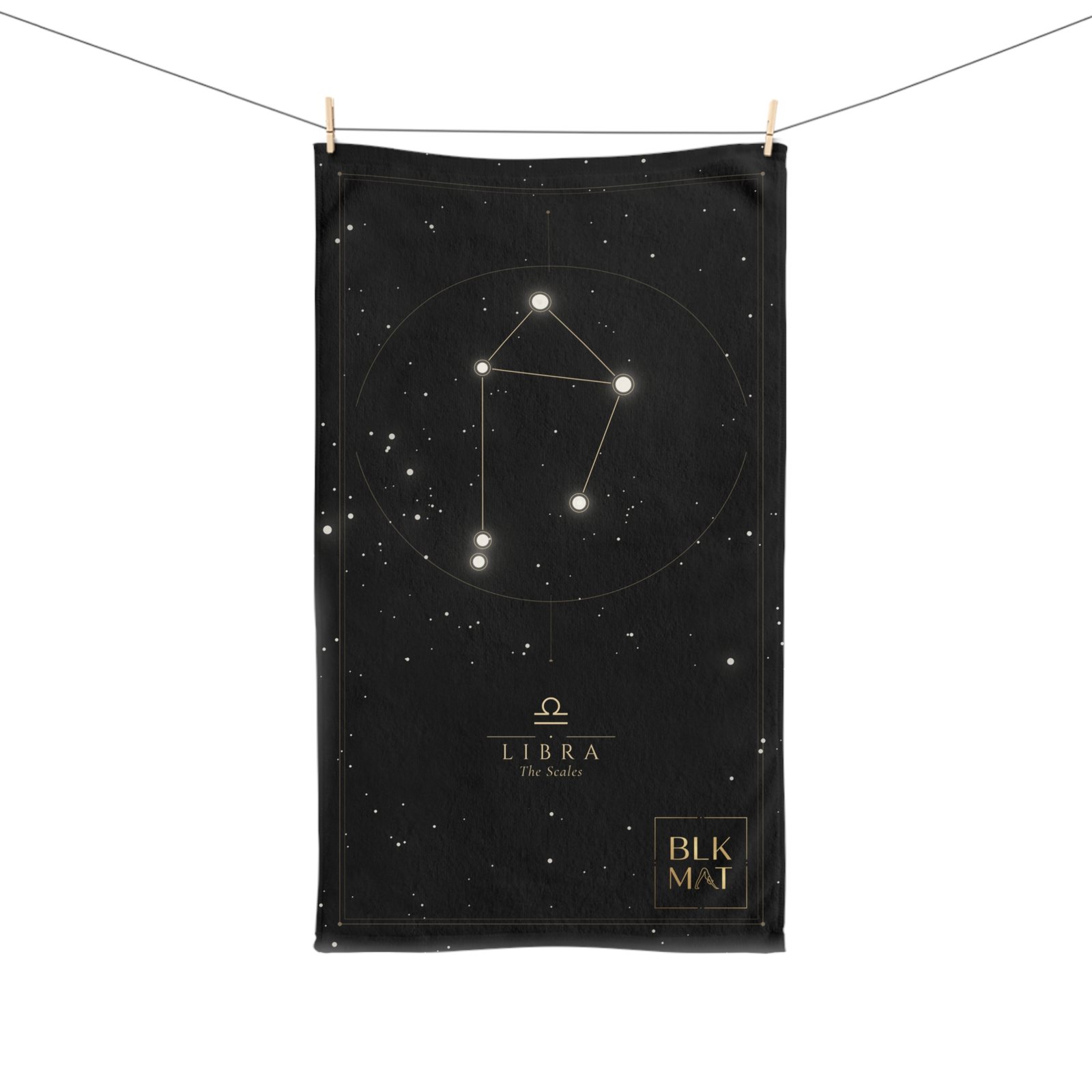 BLKMAT Libra Constellation Hand Towel, hanging